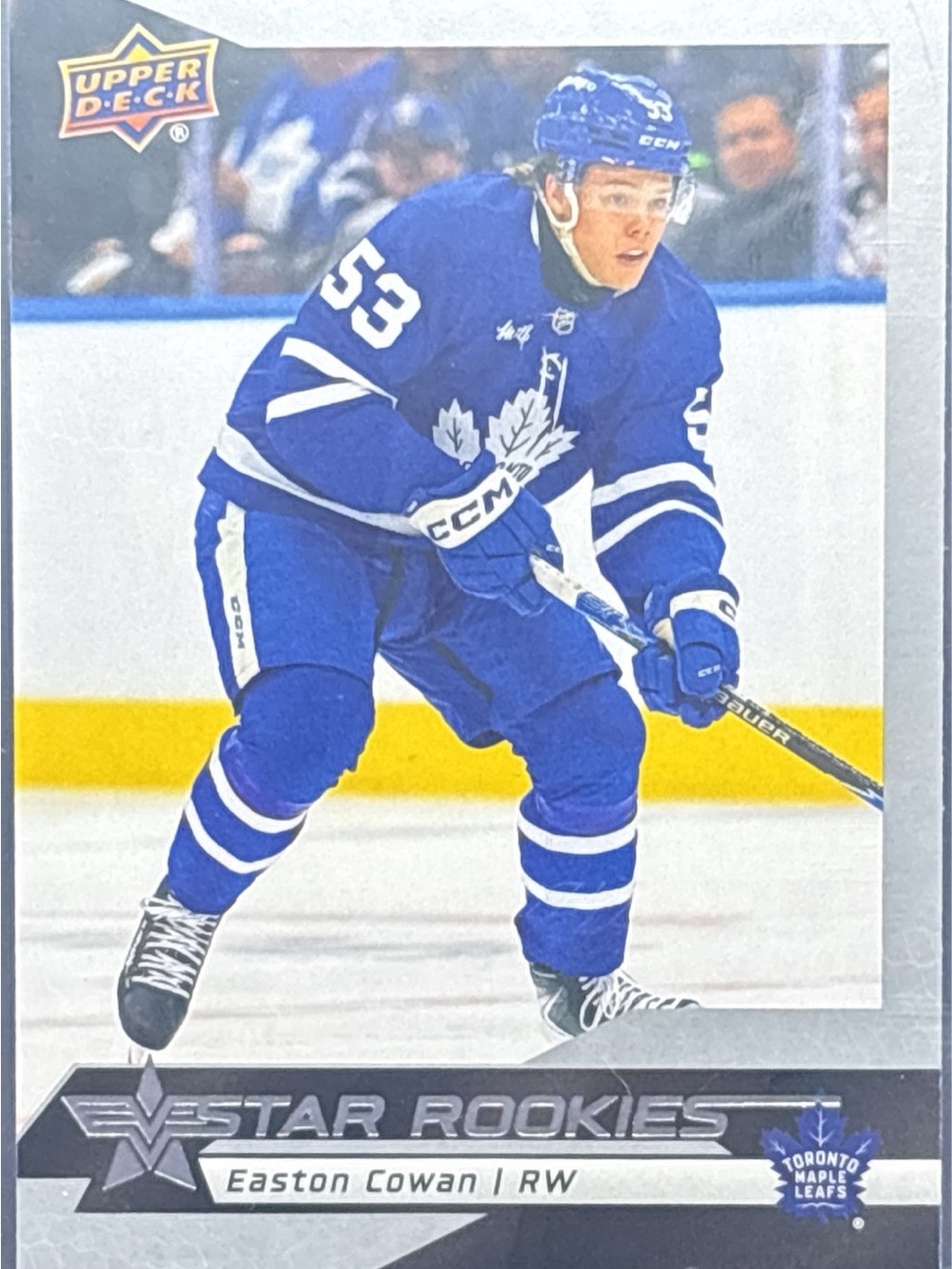 Upper Deck Easton Cowan Rookie Hockey Card